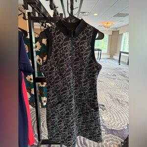 Guess Black and White Patterned Mini Dress